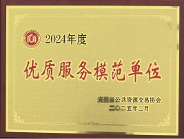 2024年度优质服务模范单位